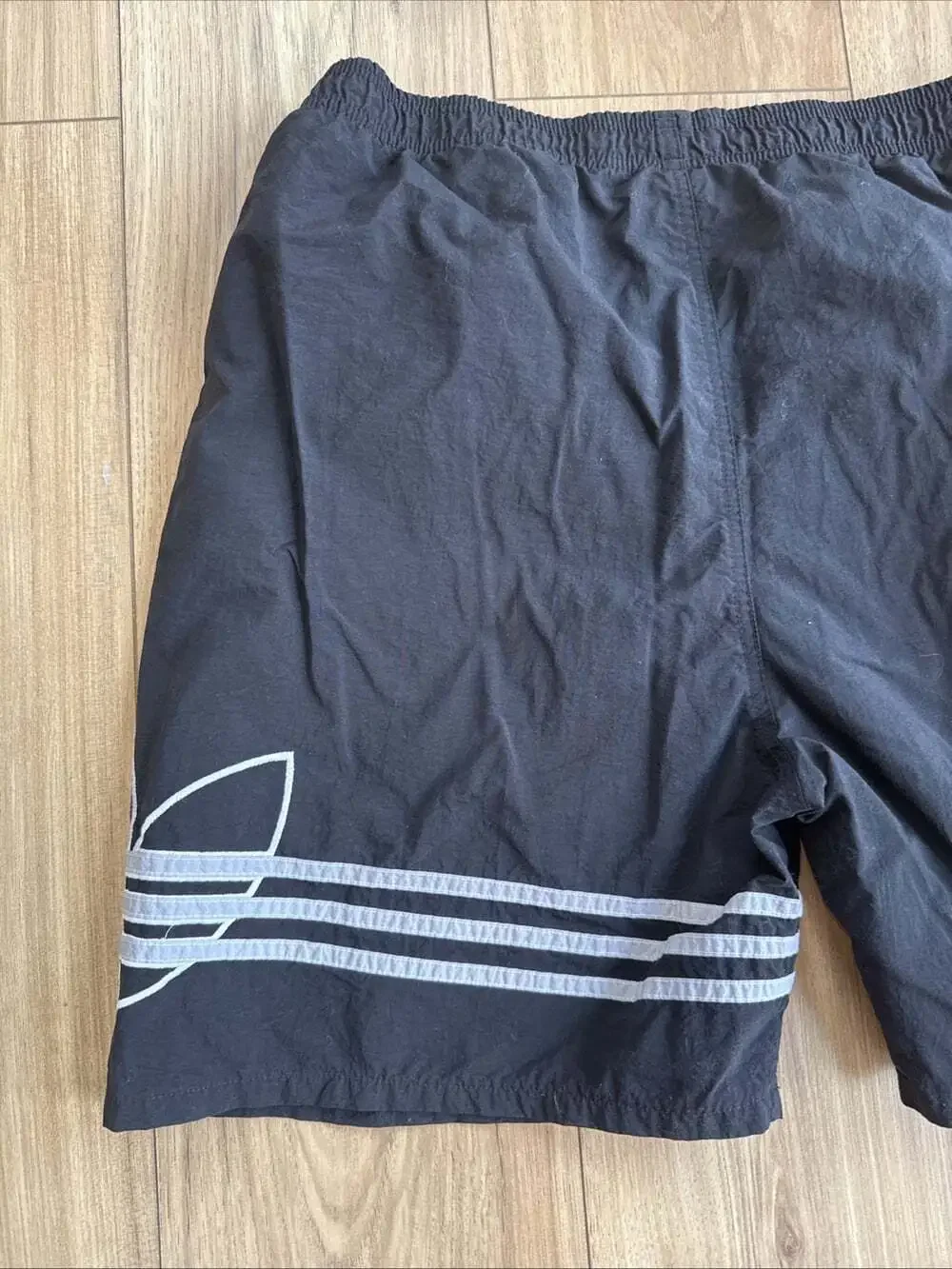 VTG Adidas Shorts Embroidered Big Trefoil 90s Unlined Athletic Black Sz L